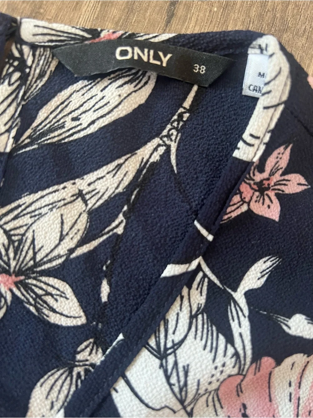 Only Floral Wide-Leg Jumpsuit in Navy and Pink - Picture 2 of 5